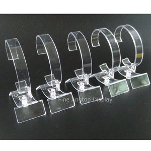 5pcs Clear Plastic Bracelet Watch Stand Holder Retail Display