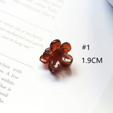 5pcs Coffee Autumn Winter Mini Flower Hairpin DIY Blank Grab Clip