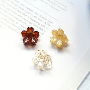 5pcs Coffee Autumn Winter Mini Flower Hairpin DIY Blank Grab Clip