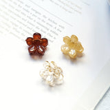 5pcs Coffee Autumn Winter Mini Flower Hairpin DIY Blank Grab Clip