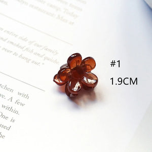 5pcs Coffee Autumn Winter Mini Flower Hairpin DIY Blank Grab Clip