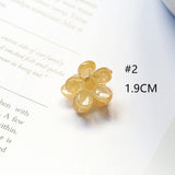 5pcs Coffee Autumn Winter Mini Flower Hairpin DIY Blank Grab Clip