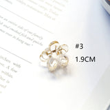 5pcs Coffee Autumn Winter Mini Flower Hairpin DIY Blank Grab Clip
