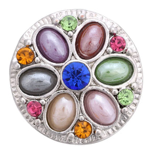 5pcs Colorful Flower Tree of Life Love Snaps Jewelry 20mm 18mm Metal Snap Button