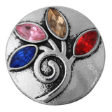 5pcs Colorful Flower Tree of Life Love Snaps Jewelry 20mm 18mm Metal Snap Button