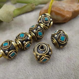 5pcs/lot Nepal Spacer Beads 12x13mm Ethnic Decoration Brass Charm