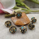 5pcs/lot Nepal Spacer Beads 12x13mm Ethnic Decoration Brass Charm