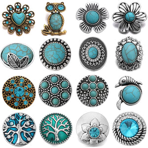 5pcs Natural Stone Snap Button 18mm for Snaps Bracelet