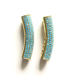 5pcs Turquoise Tube Bar Spacers Beads for Bracelets Making Jewelry Accessory