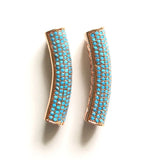 5pcs Turquoise Tube Bar Spacers Beads for Bracelets Making Jewelry Accessory