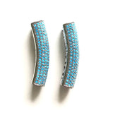 5pcs Turquoise Tube Bar Spacers Beads for Bracelets Making Jewelry Accessory