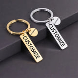 5pcs/lot Phone Number Keychain Stainless Steel Key Ring