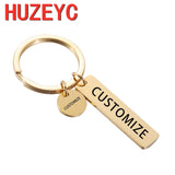 5pcs/lot Phone Number Keychain Stainless Steel Key Ring