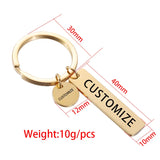 5pcs/lot Phone Number Keychain Stainless Steel Key Ring