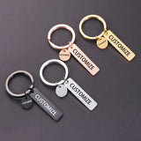5pcs/lot Phone Number Keychain Stainless Steel Key Ring