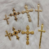 5pcs Diamond Pearl Cross Star Pendant Baroque DIY Accessories