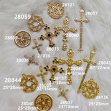 5pcs Diamond Pearl Cross Star Pendant Baroque DIY Accessories