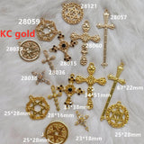 5pcs Diamond Pearl Cross Star Pendant Baroque DIY Accessories