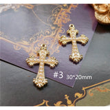 5pcs Diamond Pearl Love Cross Pendant DIY Earrings Necklace Hair Accessories