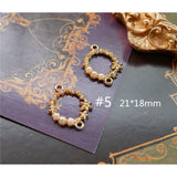 5pcs Diamond Pearl Love Cross Pendant DIY Earrings Necklace Hair Accessories