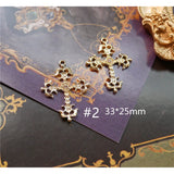 5pcs Diamond Pearl Love Cross Pendant DIY Earrings Necklace Hair Accessories