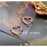 5pcs Diamond Pearl Love Cross Pendant DIY Earrings Necklace Hair Accessories