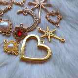 5pcs Diamond Pearl Love Moon Star Earrings Necklace Bracelet DIY Material Alloy