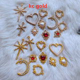 5pcs Diamond Pearl Love Moon Star Earrings Necklace Bracelet DIY Material Alloy