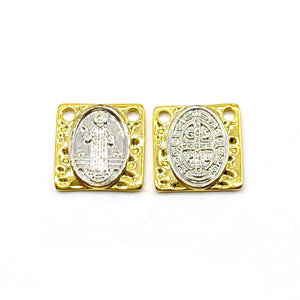 5pcs Double Plated Cross San Benito Charms for Jewelry Making