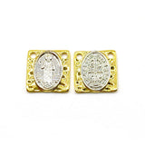 5pcs Double Plated Cross San Benito Charms for Jewelry Making