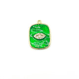 Enamel Jewelry CZ Paved Eye Charm Pendant - 5pcs/lot
