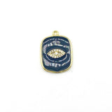 Enamel Jewelry CZ Paved Eye Charm Pendant - 5pcs/lot