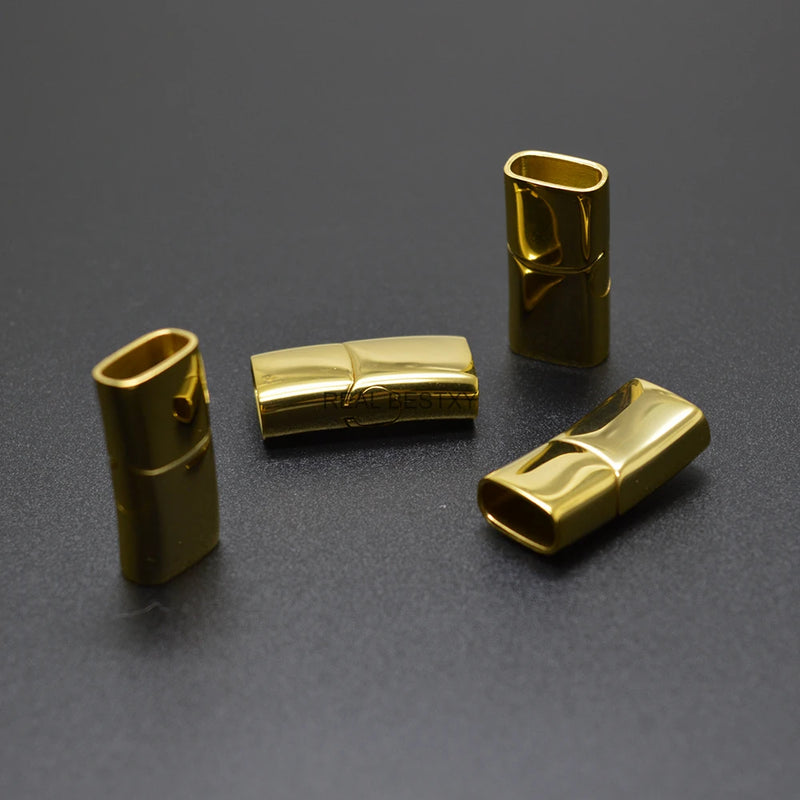 5pcs Stainless Steel Engraved Logo Magnetic Clasps for Leather Cord