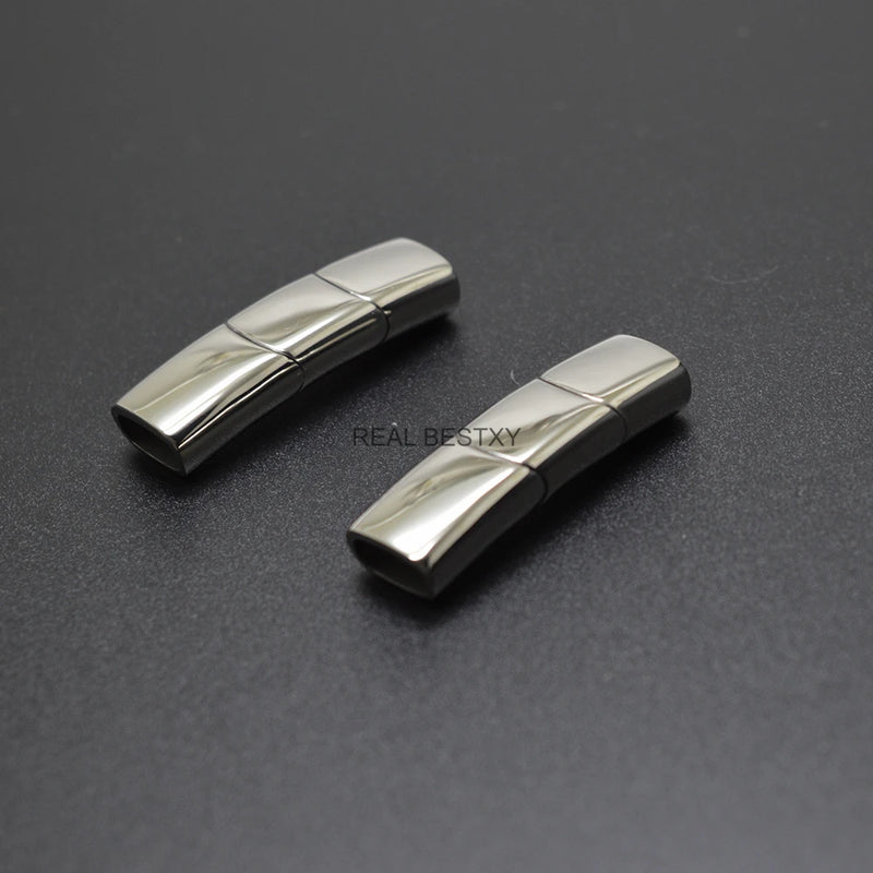 5pcs Stainless Steel Magnetic Clasp 8*4mm Logo Engraved DIY Jewelry Making