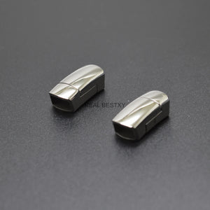 5pcs/lot Engrave Logo Hole 8*5mm Stainless Steel Magnetic Clasps