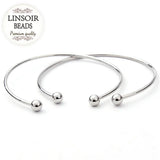 5pcs European Silver Adjustable Wire Bangles for Women F2012