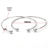 5pcs European Silver Adjustable Wire Bangles for Women F2012