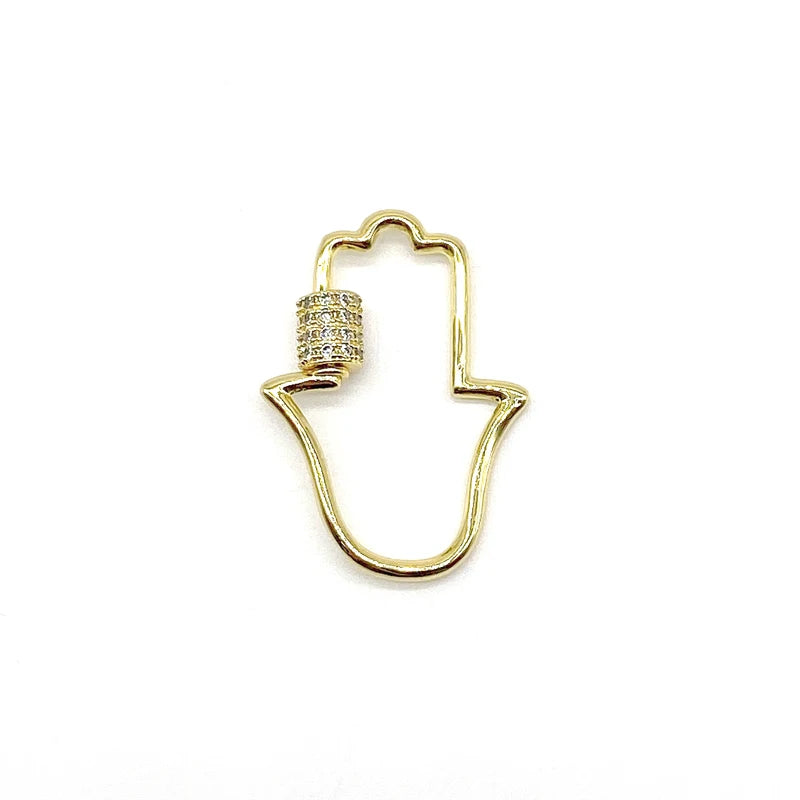 5pcs Brass Heart Shape Screw Clasp Jewellery Making