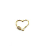 5pcs Brass Heart Shape Screw Clasp Jewellery Making