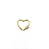 5pcs Brass Heart Shape Screw Clasp Jewellery Making