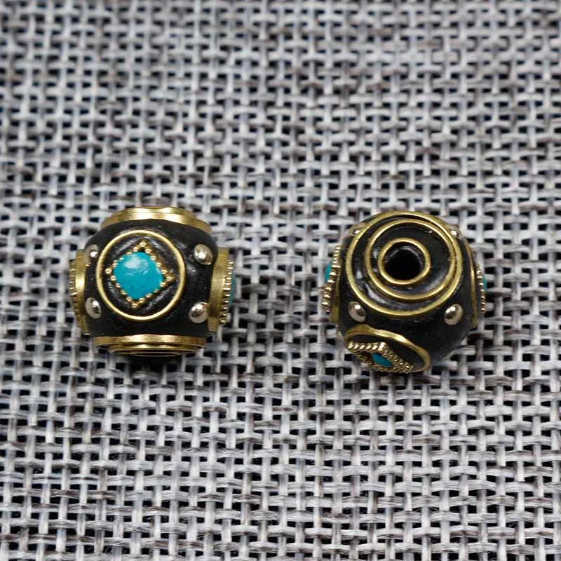 5pcs Nepal Copper Spacer Beads 13mm Brass Metal Beads DIY Jewelry Making