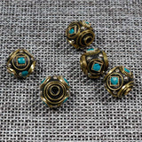 5pcs Nepal Copper Spacer Beads 13mm Brass Metal Beads DIY Jewelry Making
