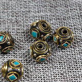 5pcs Nepal Copper Spacer Beads 13mm Brass Metal Beads DIY Jewelry Making