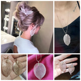 5pcs Real Leaf Charms Muticolor Leaves For Necklace Earrings Pendant