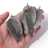 5pcs Real Leaf Charms Muticolor Leaves For Necklace Earrings Pendant