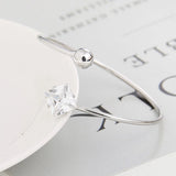 5pcs Silver Adjustable Bangle Big Square Crystal Charm Bracelet