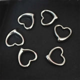 5pcs Love Charm Silver Chain Necklace Stainless Steel Heart Pendants
