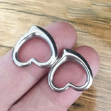 5pcs Love Charm Silver Chain Necklace Stainless Steel Heart Pendants
