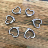 5pcs Love Charm Silver Chain Necklace Stainless Steel Heart Pendants