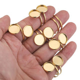 5pcs 12mm Stainless Steel Open Ring Settings Double Flat Blank Base Round Resin
